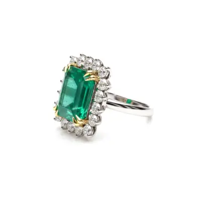 Anel Clássico Imperial em Ouro Branco 18k com Diamantes - Foto 1