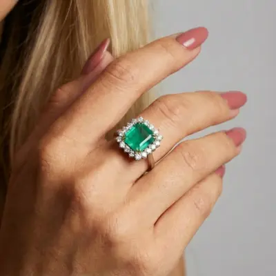 Anel Clássico Imperial em Ouro Branco 18k com Diamantes - Aplicada