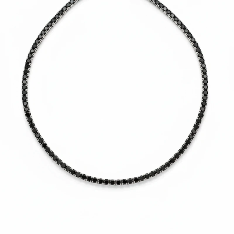 Colar Riviera Noir em Ouro Branco 18k com Diamantes Negros