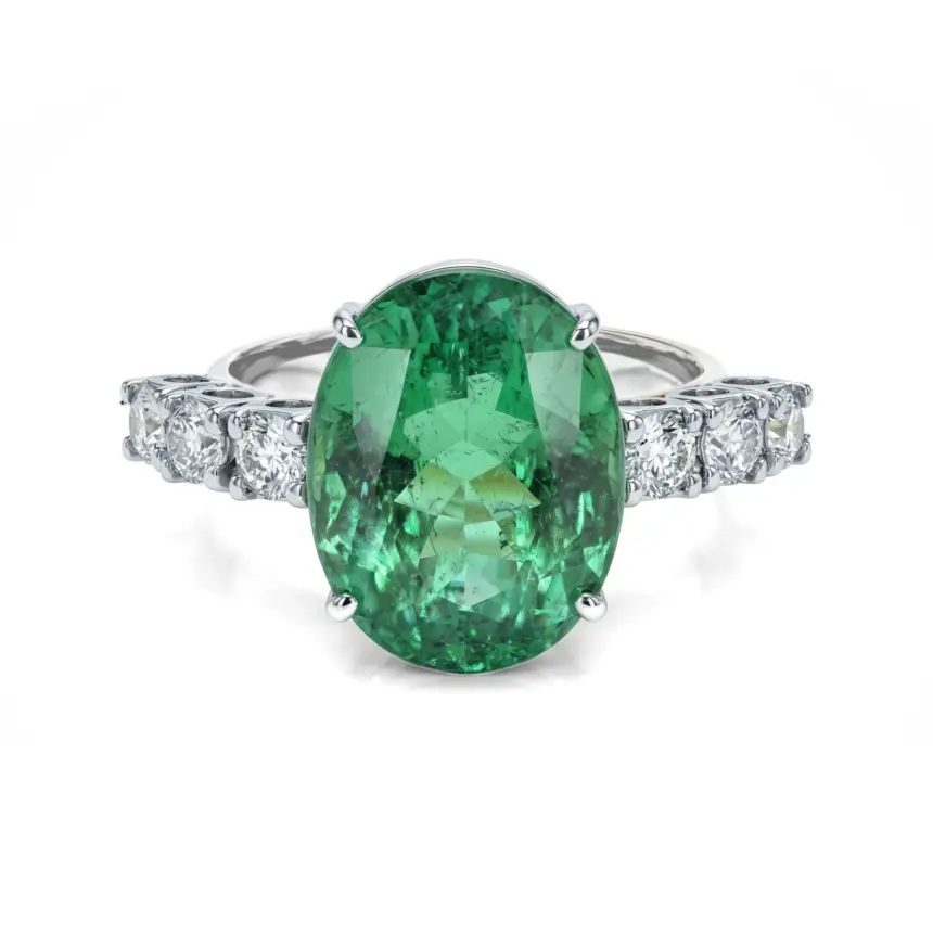 Anel Verdure em Ouro Amarelo 18k com Turmalina Verde e Diamantes