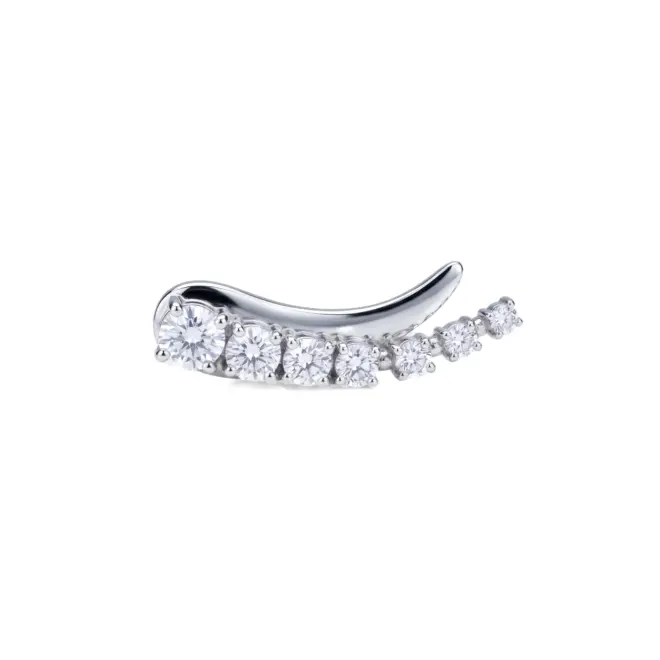 Brinco Ear Cuff Brillant em Ouro Branco 18k com Diamantes