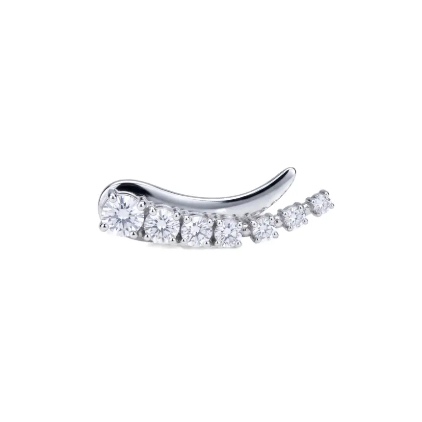 Brinco Ear Cuff Brillant em Ouro Branco 18k com Diamantes