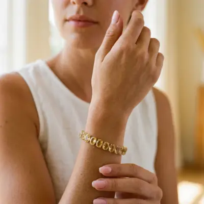 Pulseira Soleil em Ouro Amarelo 18k com Citrinos - Aplicada